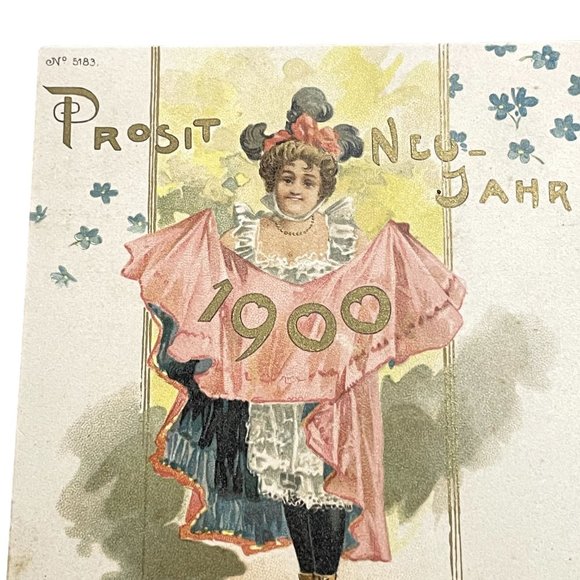 Antique Postcard Prosit Neu Jahr Turn Century u Non Topographical Standard 5183 - Picture 4 of 6